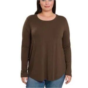 Target Brown Plus Size Long Sleeve Top
